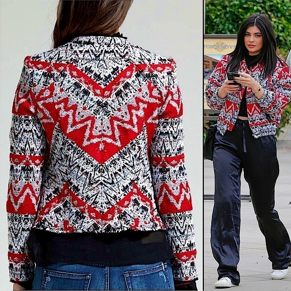 IRO Paris Tweed Jacquard Jacket Size 36 Small Multicolor Cropped Blazer